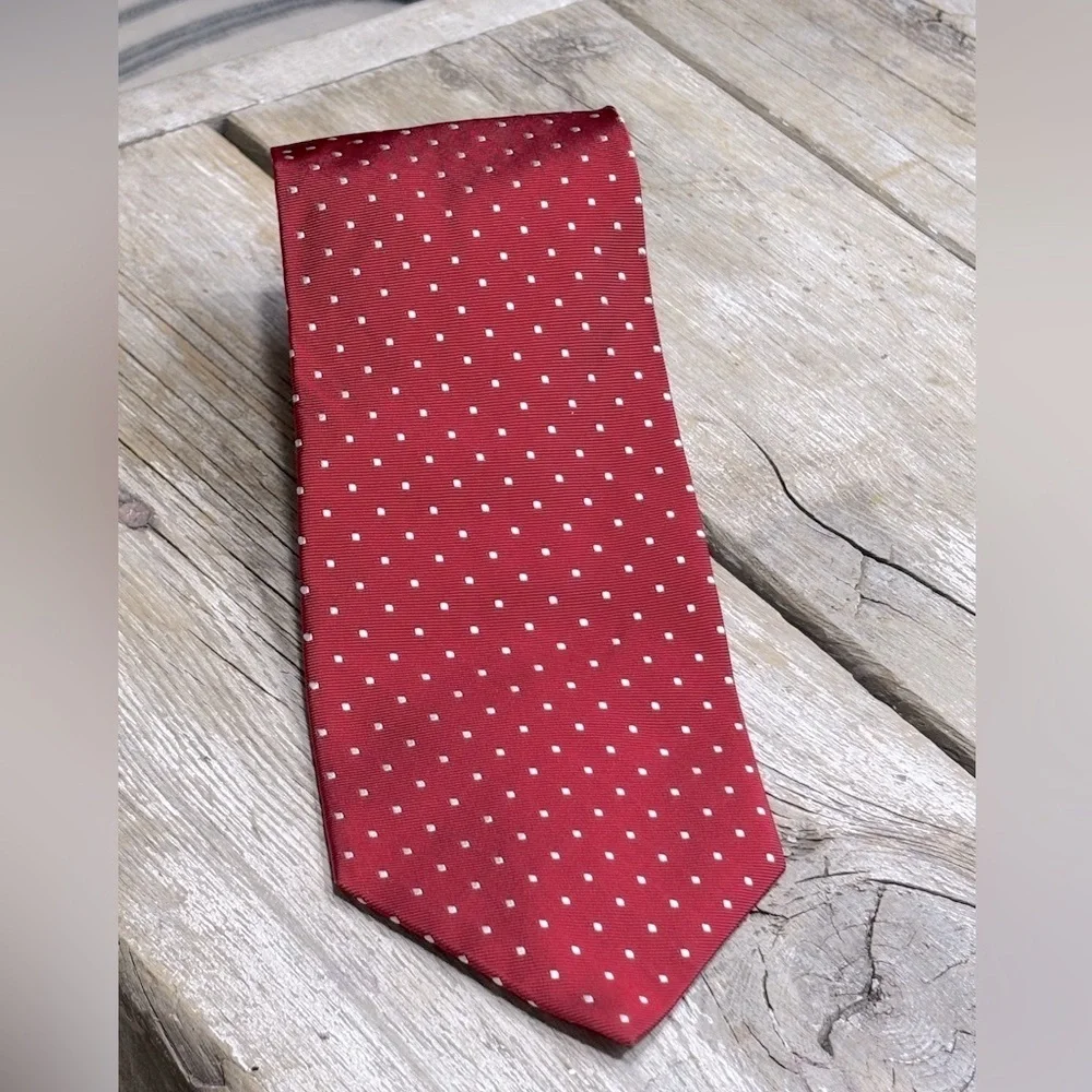 Brooks Brothers Polka Dot Silk Tie. Power | Handmade | Red White | EUC - Picture 3 of 11